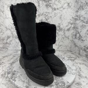 Ugg Womens Sundance II Revival Tall Pull On Shearling Lined Boots Size 8 Black